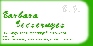 barbara vecsernyes business card